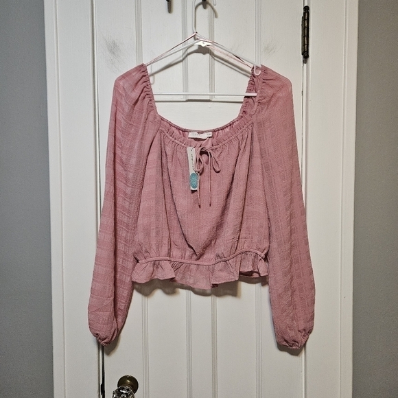 NWT Stitch Fix Lush Crop Peasant Blouse - Picture 1 of 9